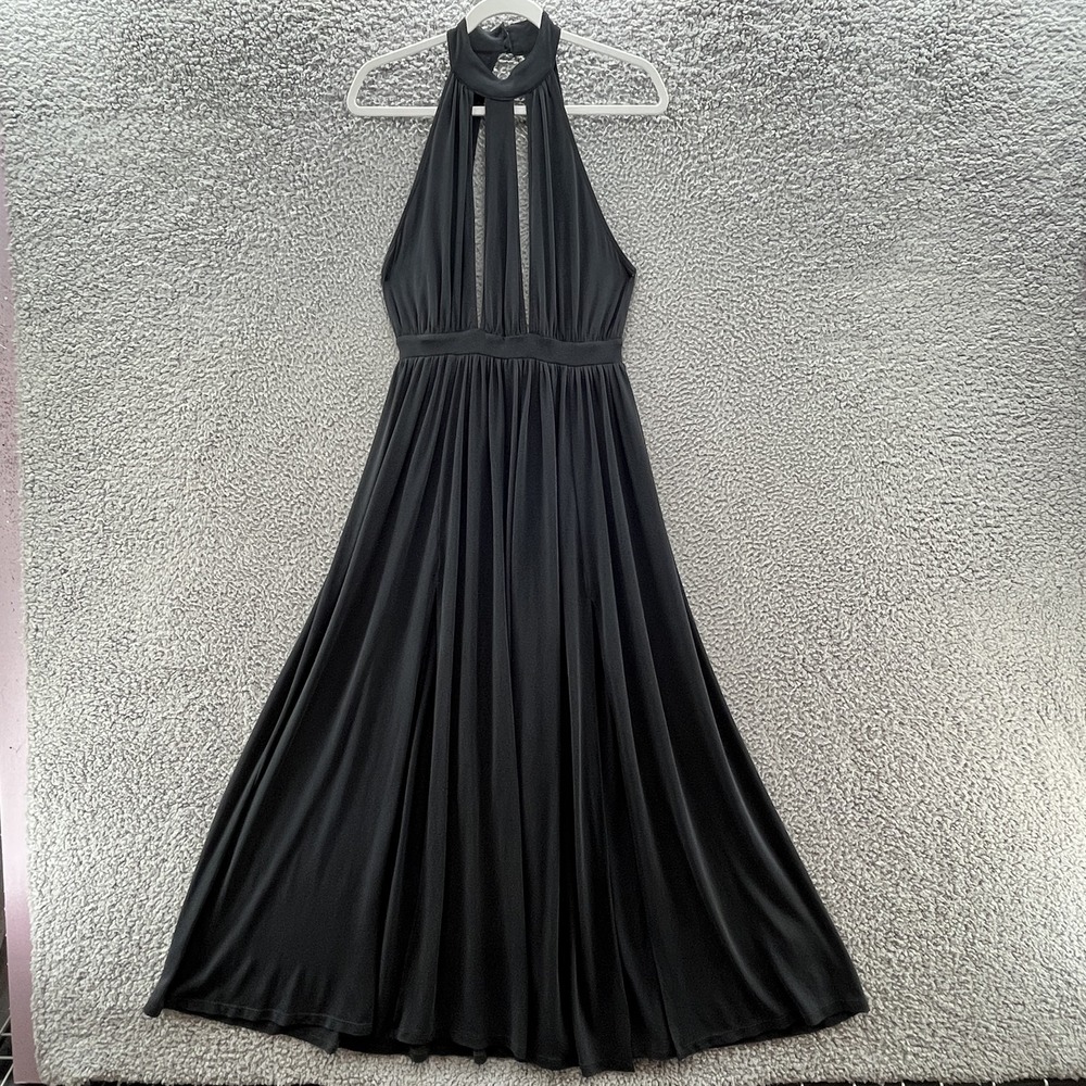 Free People FP Beach Maxi Dress XS Halter Neck Keyhole Cutout Side Slits Flowy
